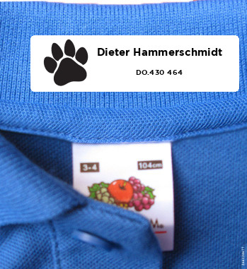 48 Personalised Iron-On Name Labels for Clothing | Back Neck Labels